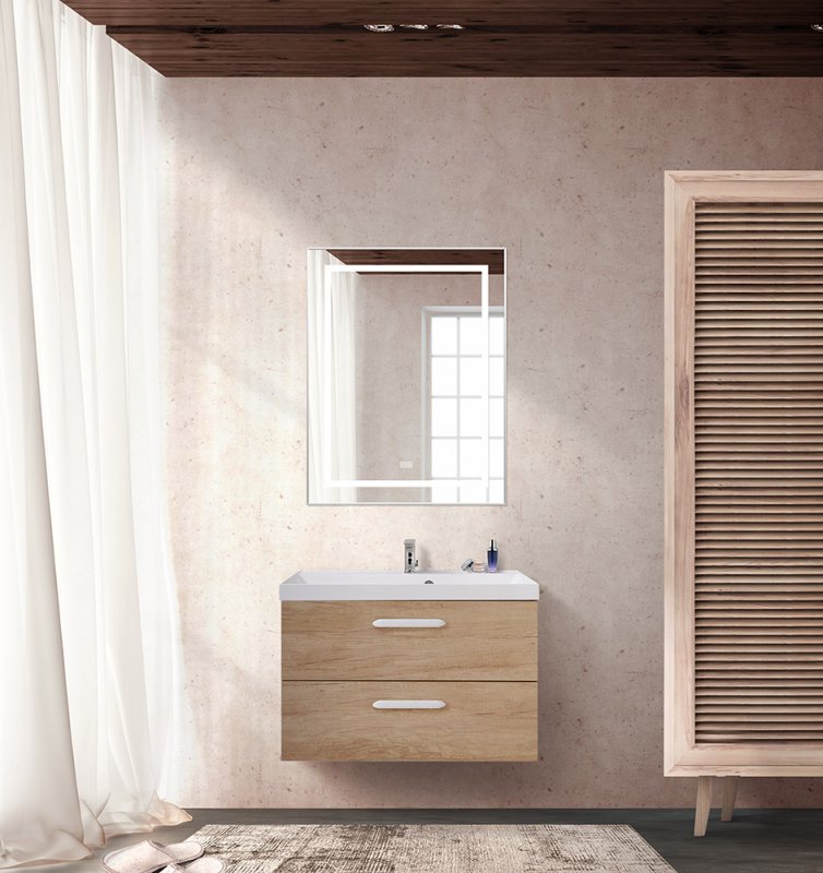 Тумба с раковиной подвесная  BelBagno AURORA 80 Bianco Lucido, раковина белая