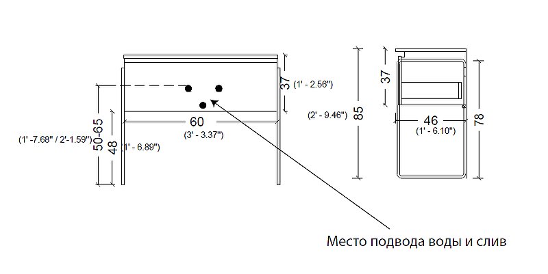 Тумба без раковины Vallessi 60*46см LIGHT OAK, 1 полка 837-060-L Boheme