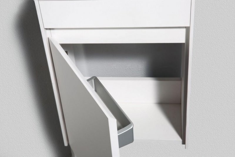 Тумба с раковиной подвесная с дверкой BelBagno PIETRA MINI 40-R Stucco Cemento, раковина белая