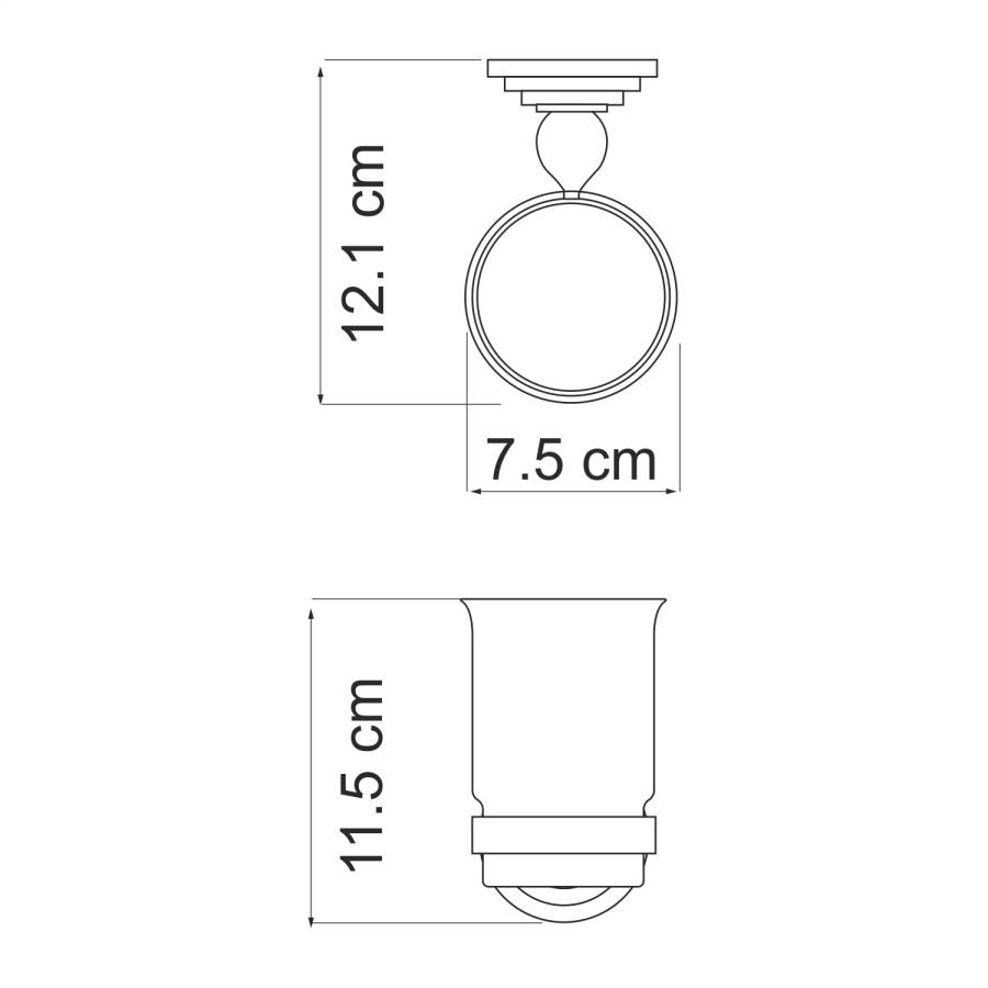 Подстаканник одинарный Ammer, 7,5х11,5х12,1 см, хром и белый, K-7028