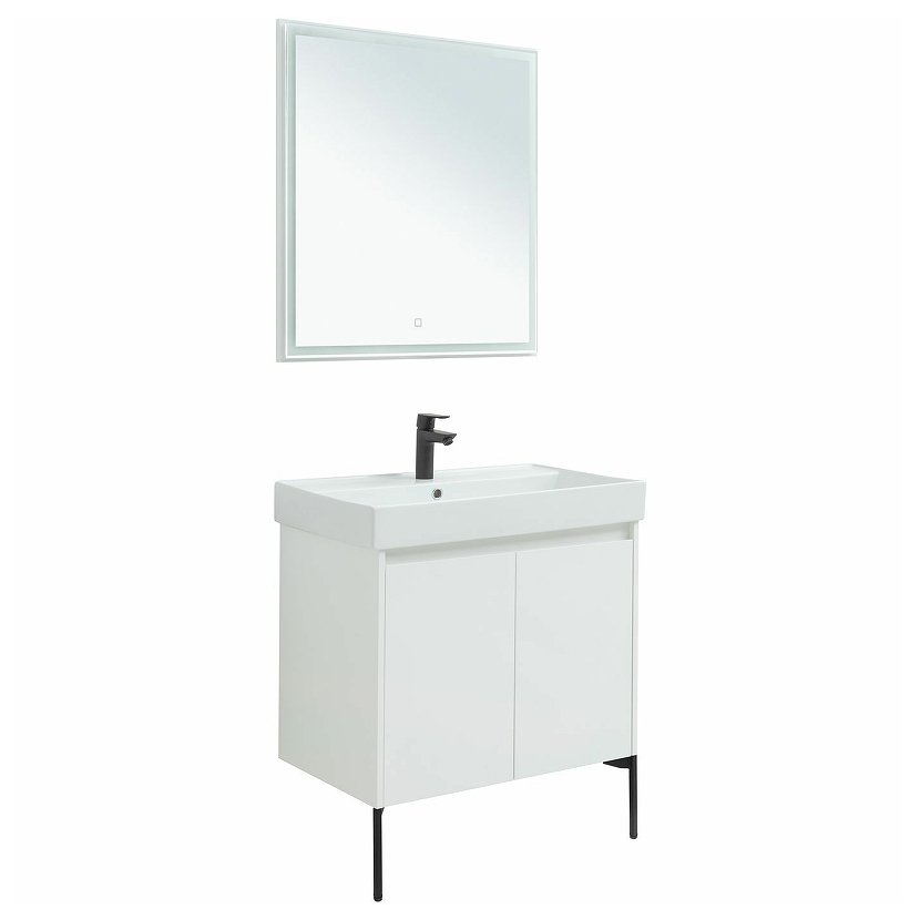 Мебель для ванной Aquanet Nova Lite 75 белый глянец (2 дверцы)