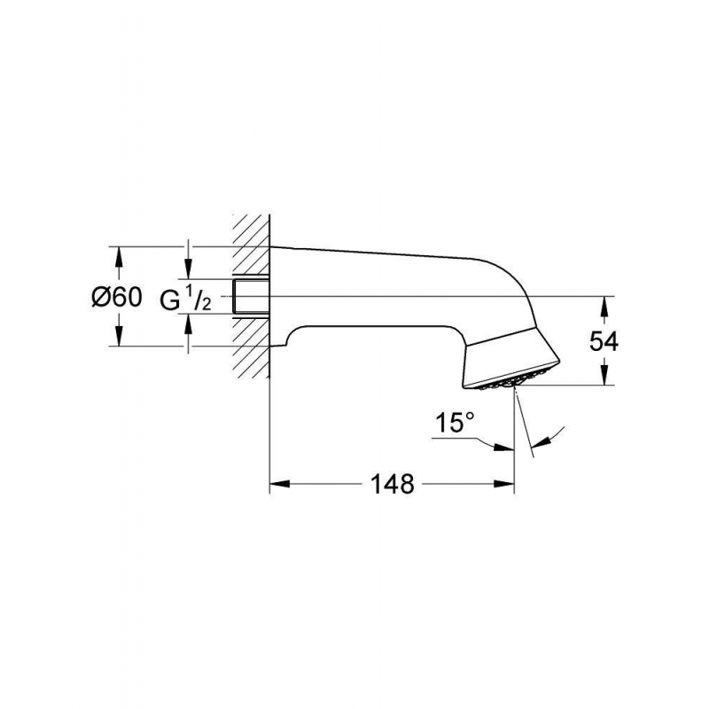 Спортивный верхний душ, GROHE Relexa Plus 60, хром, (28948000)