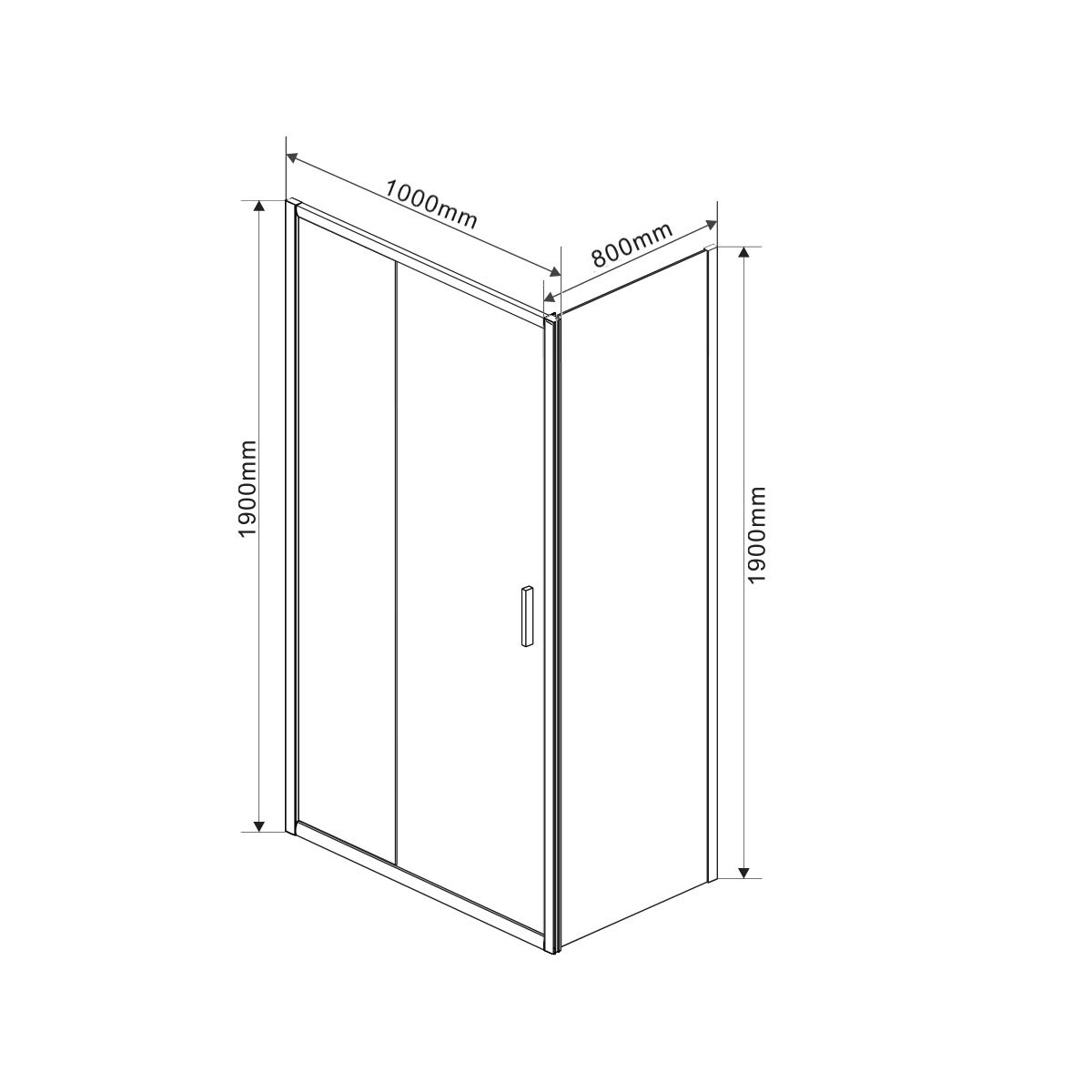 Душевой уголок Garda VSR-1G8010CL, 1000*800, хром, стекло прозрачное