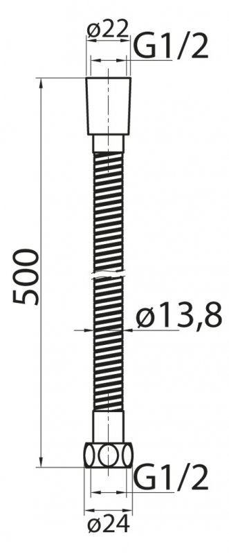 CZR-FMDC2-180-02 Гибкий шланг, длина 1,8 м, исполнение бронза