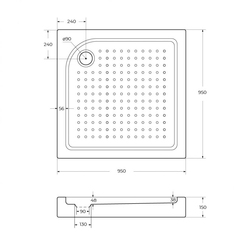 Акриловый поддон BelBagno TRAY-BB-A-80-15-W