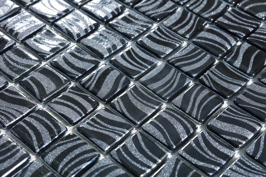 Стеклянная мозаика 7803 Glitter Black 25x25, Glitter