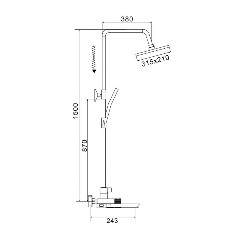 Душевая стойка со смесителем ROSE R18 R1896