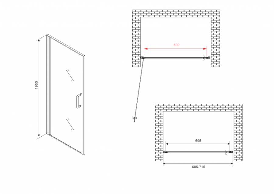 Душевая дверь ABBER Sonnenstrand AG04070