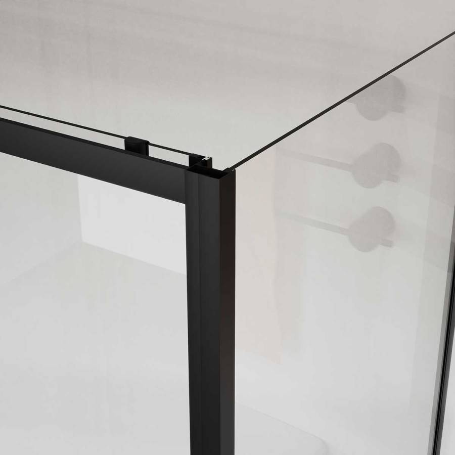 Душевой уголок City VSR-5CT9011CLB, 1100*900, черный, стекло прозрачное