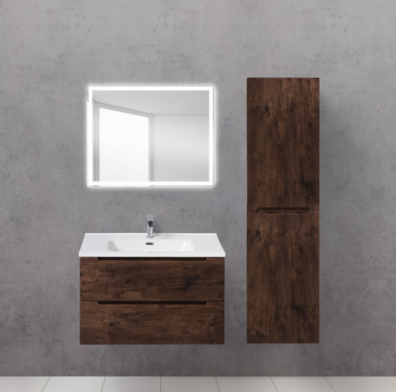 Тумба с раковиной подвесная BelBagno ETNA 60 Rovere Bianco, раковина белая