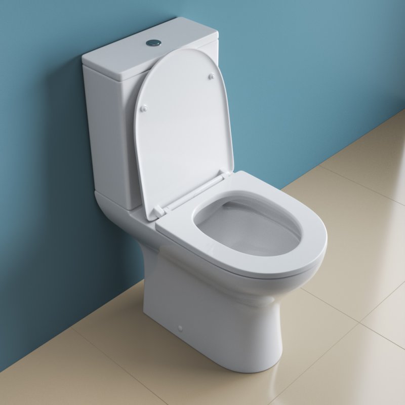 LOUNGE Чаша безободкового унитаза с сиденьем дюропласт soft close, P-trap, BB045CPR/SC