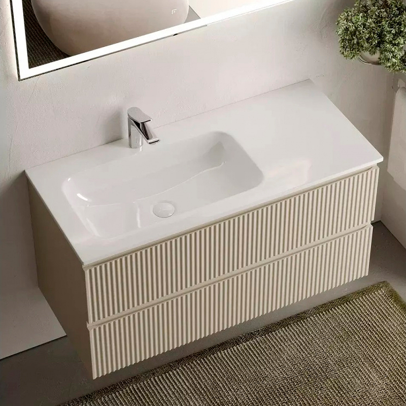 Тумба подвесная SANCOS Snob R левая 995х445х500, c двумя ящиками оснащенными доводчиками, Beige Soft , арт.SNR100LCE