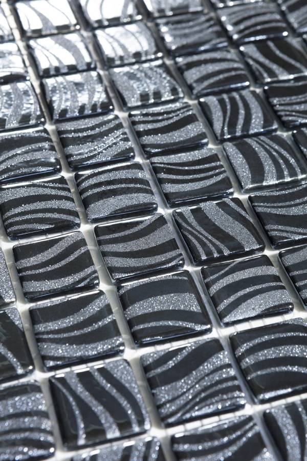 Стеклянная мозаика 7803 Glitter Black 25x25, Glitter