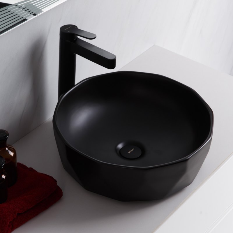 Раковина накладная керамическая черная BB1409H301