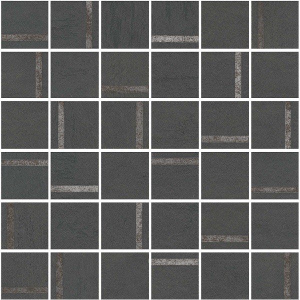 Декор Гварди 2 мозаичный антрацит матовый обрезной 30x30x0,9
