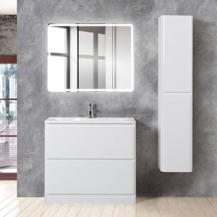 Тумба с раковиной напольная BelBagno ALBANO 90 Rovere Rustico, раковина белая