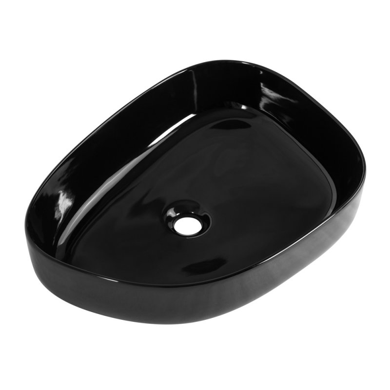 Раковина керамическая накладная черная BB1435-NERO, 550x400x140