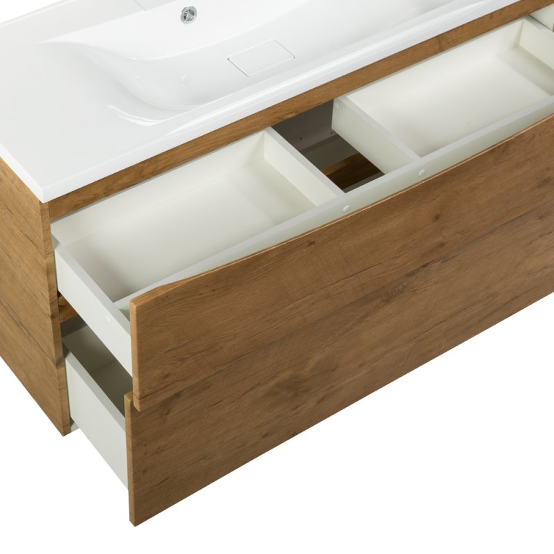 Тумба с раковиной подвесная BelBagno MARINO-H60 110 Rovere Moro, раковина белая