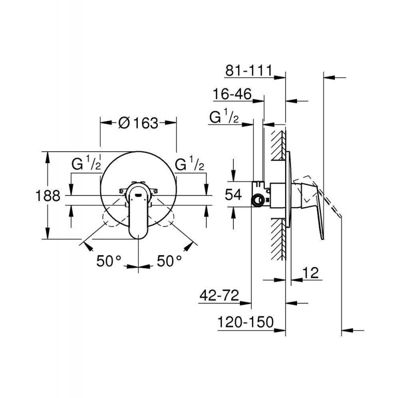Смеситель для душа Grohe Eurosmart Cosmopolitan 32880000 хром