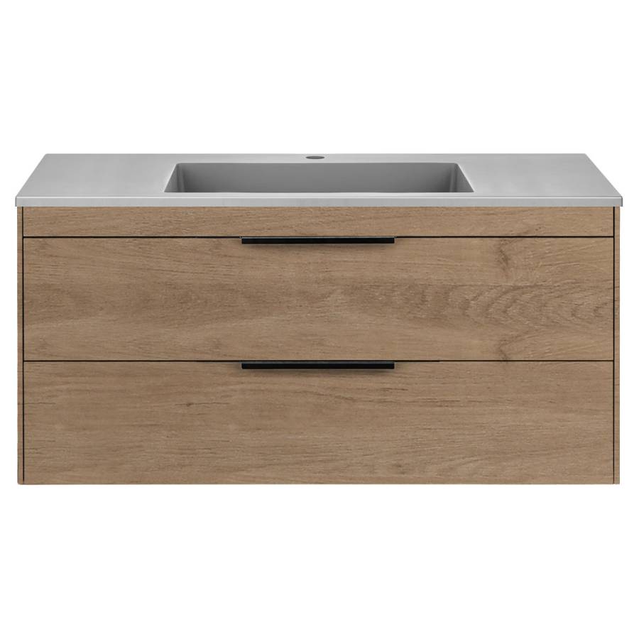 База под раковину Chiara 2D 1000 подвесная, 2 выкатных ящика soft-close, N.Oak
