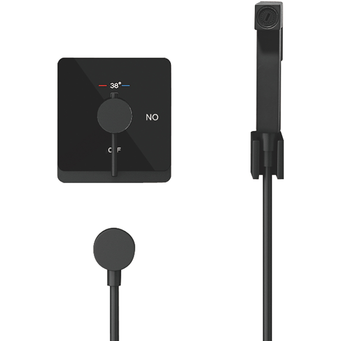 Гигиенический душ с термостатом Rose R105H, черный