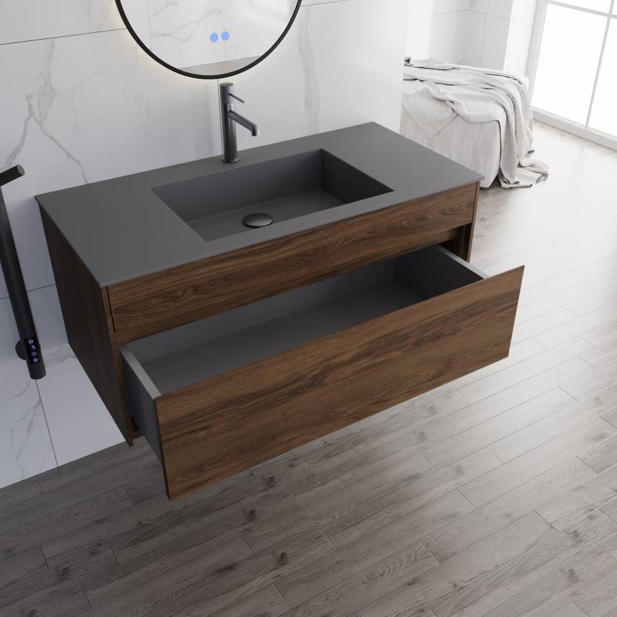 База под раковину Chiara 1000 подвесная, 1 выкатной ящик soft-close, C.Oak