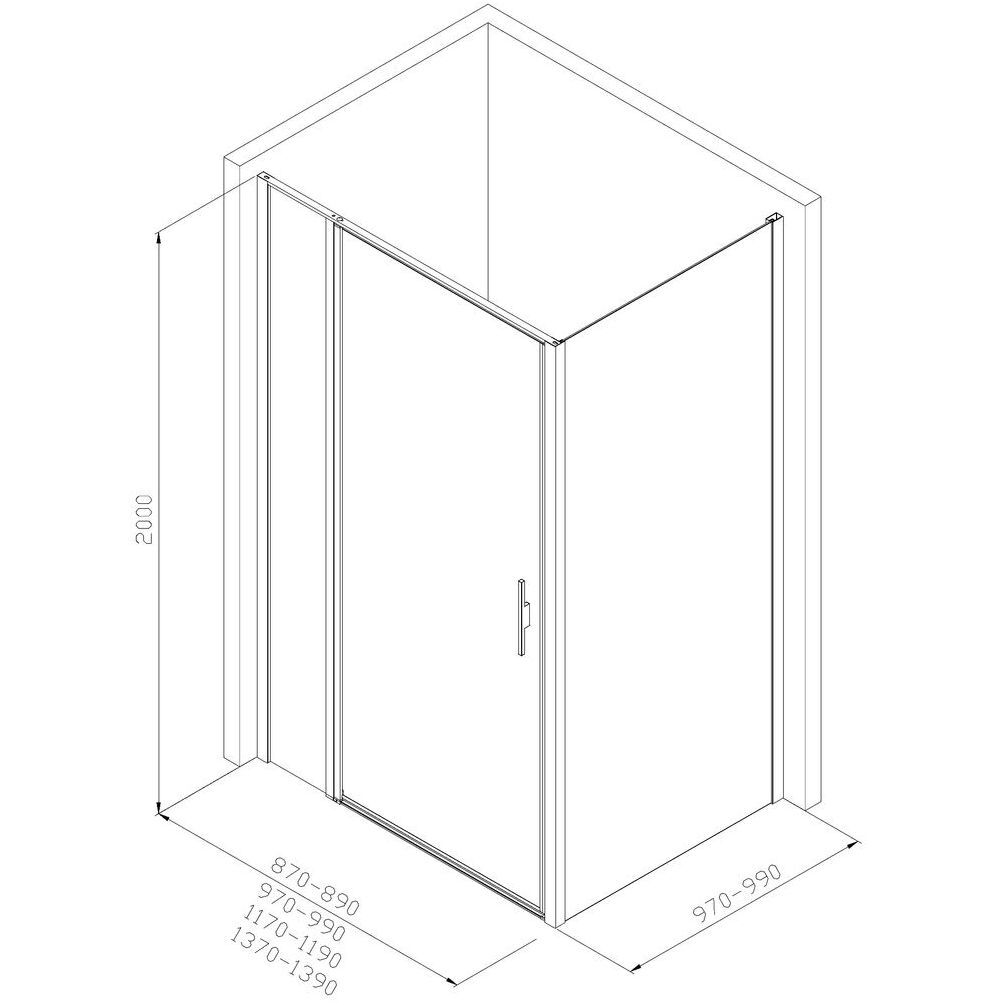 Душевой уголок Allen Brau Priority 120x100 3.31032.BA + 3.31047.BA серебро браш