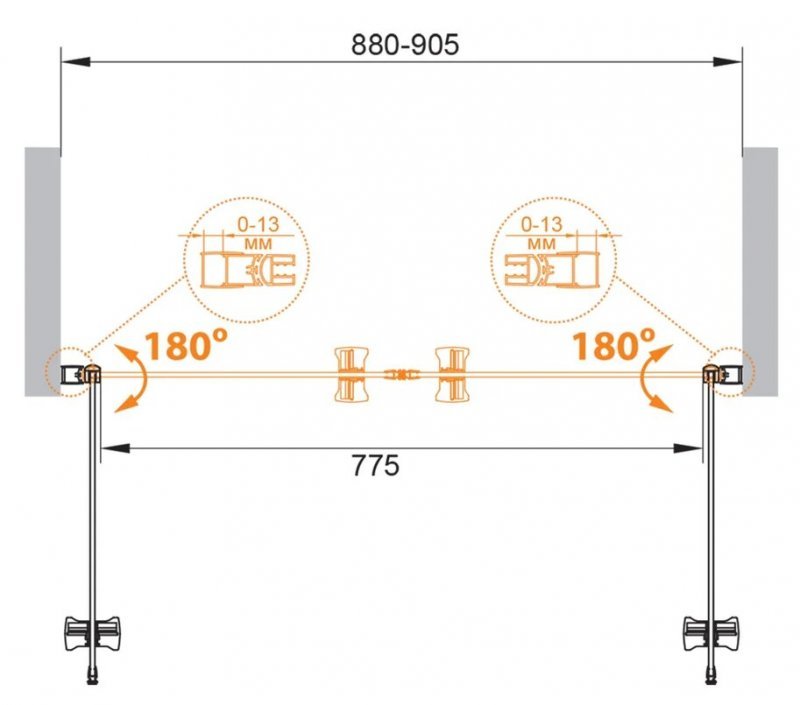ECO-O-B-2-80-P-Cr Душевая дверь