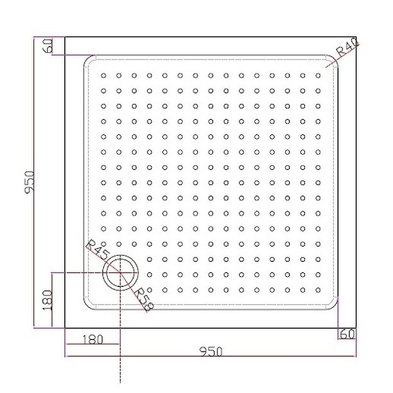 Акриловый поддон CEZARES TRAY-A-A-95-15-W