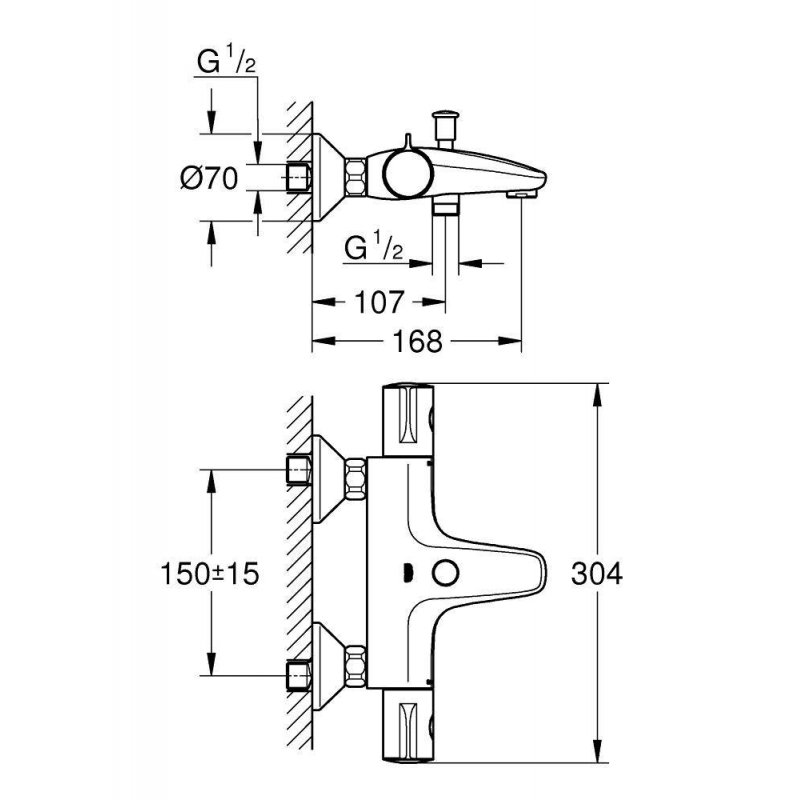 Термостат для ванны Grohe Grohtherm 800 34567000 хром
