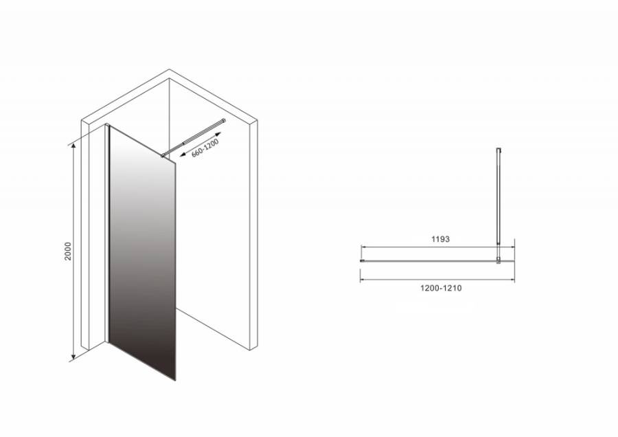 Душевая перегородка ABBER Immer Offen AG69121BD