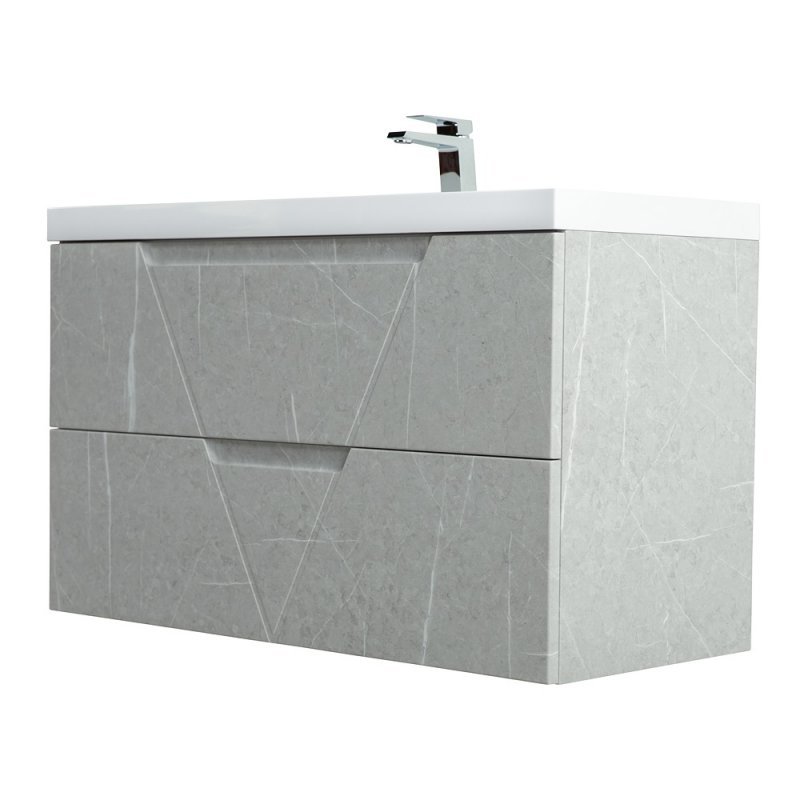 Тумба с раковиной подвесная BelBagno VITTORIA 90 Bianco Lucido-P, раковина белая