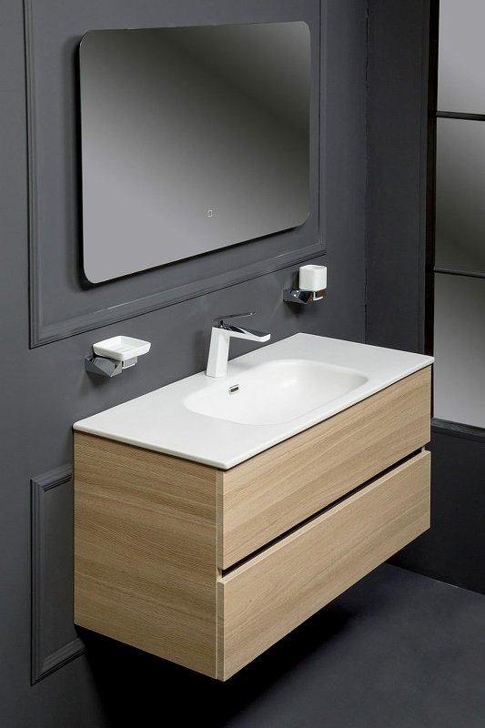 Тумба без раковины Vallessi 100*46cm LIGHT OAK мат. 2 полки 837-100-L Boheme