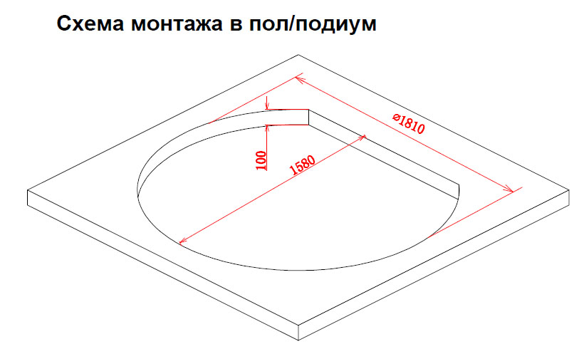 Акриловая ванна Gemy 185х162 G9053 B