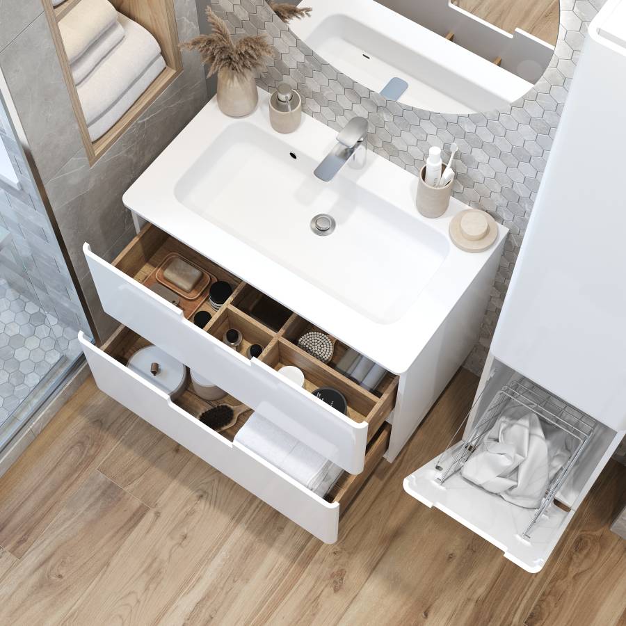 Шкаф-пенал Creto Bravo White 35 см