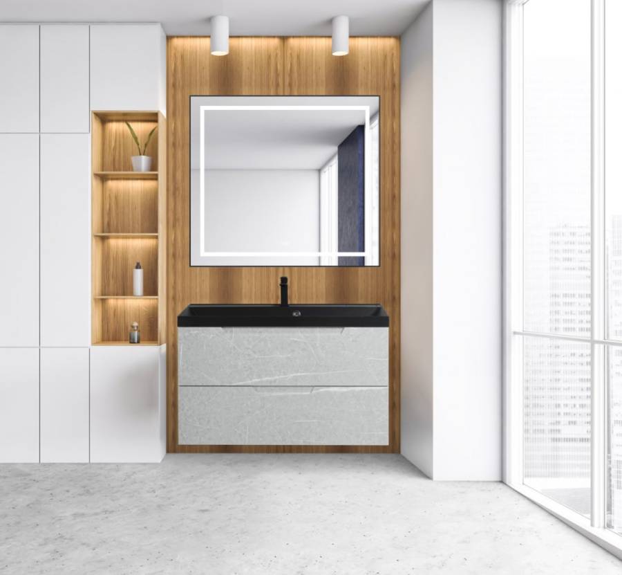 Раковина из искусственного камня BelBagno BB1000/450-LV-ART-AST-NERO