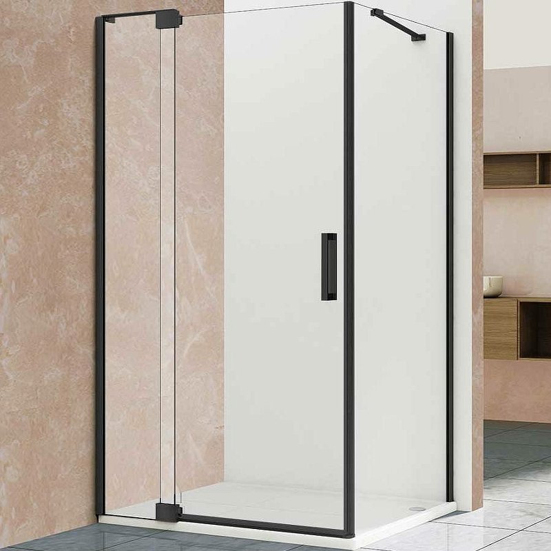 Душевой уголок Extra VSR-1E901090CLB, 900/1000*900, черный, стекло прозрачное