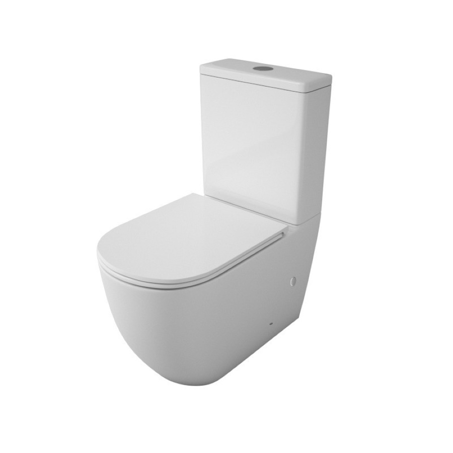 Чаша напольного унитаза безободковая Creto Logan L5 1005-001-L6CW с крышкой-сиденьем микролифт, белая