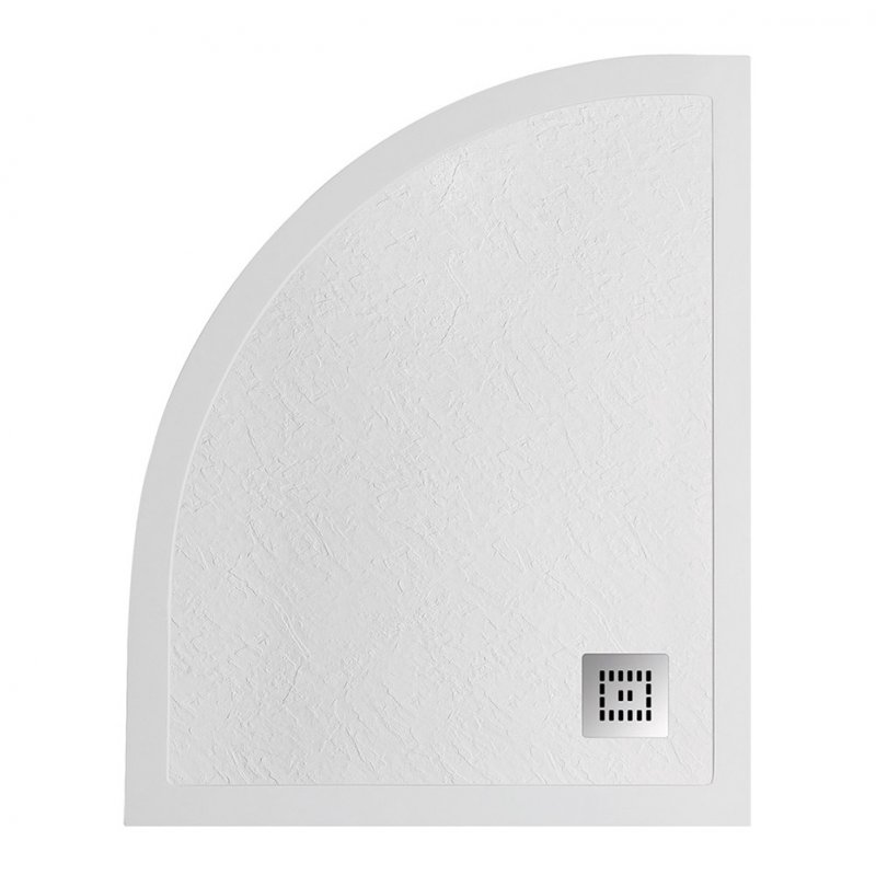 TRAY-MR-UNO-RH-120/80-550-35-W-L-CR Поддон из искусственного мрамора в комплекте с сифоном с декоративной накладкой (хром)