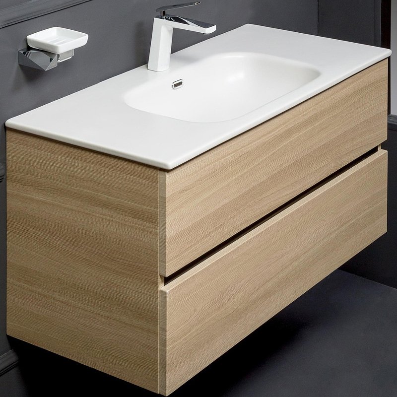 Тумба без раковины Vallessi 80*46cm LIGHT OAK мат. 2 полки 837-080-L Boheme