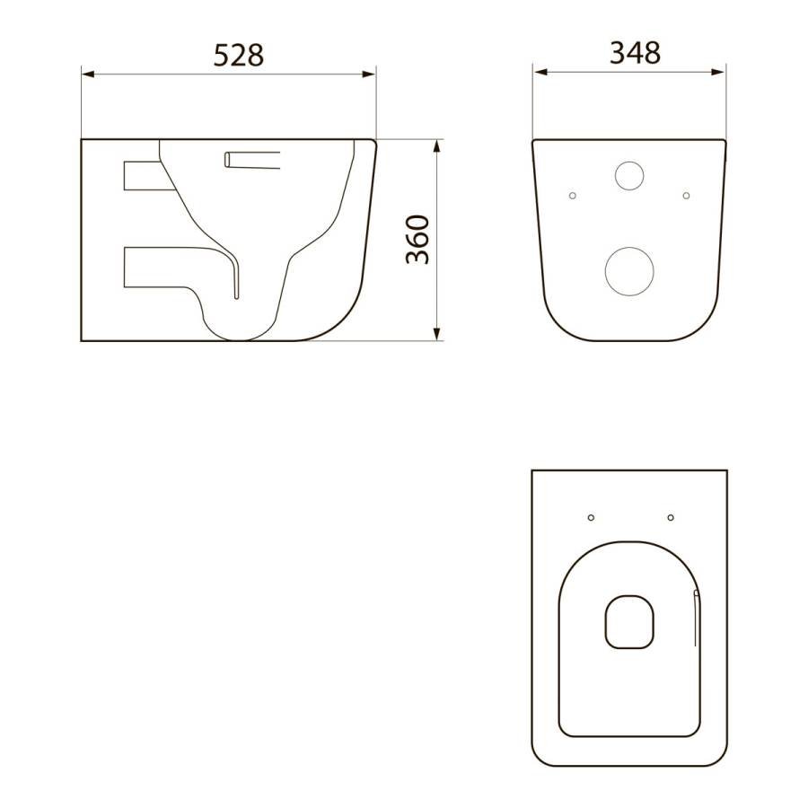 Сет: OLI 120 ECO Sanitarblock pneumatic+Панель KARISMA, хр гл+Унитаз Point Меркурий, т.сер PN41831GM