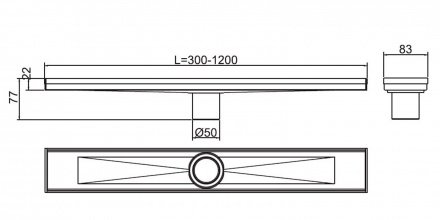 Душевой трап RGW SDR-02-E1 60х9см, 21210260-01