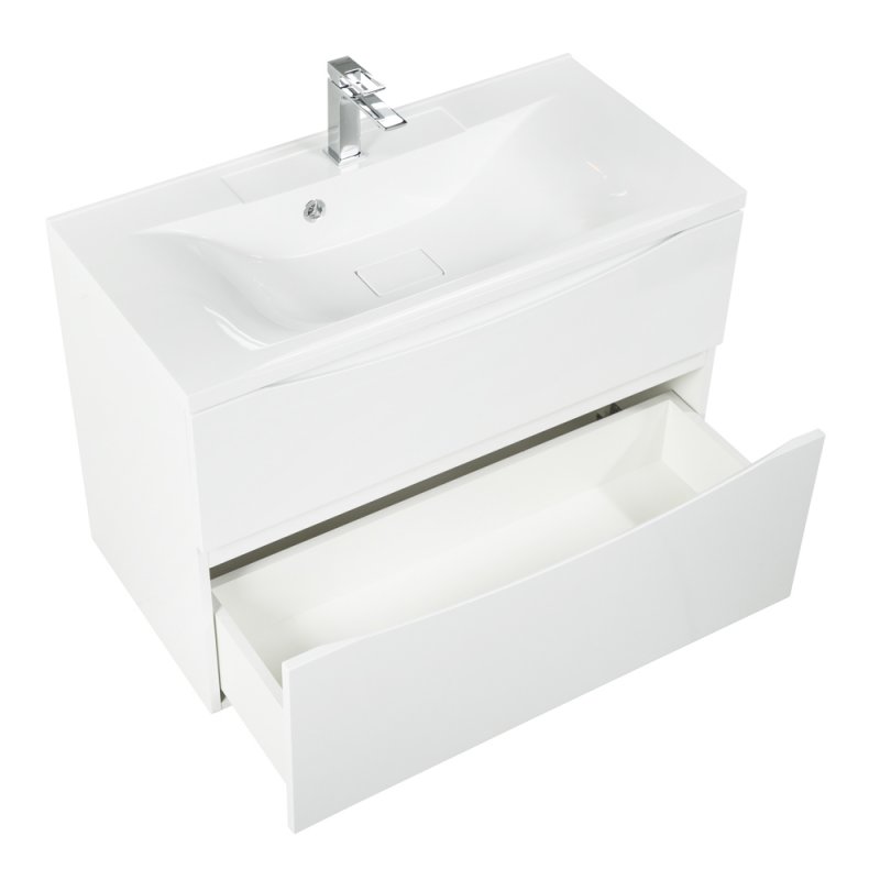 Тумба с раковиной подвесная BelBagno MARINO-H60 90 Bianco Lucido, раковина белая