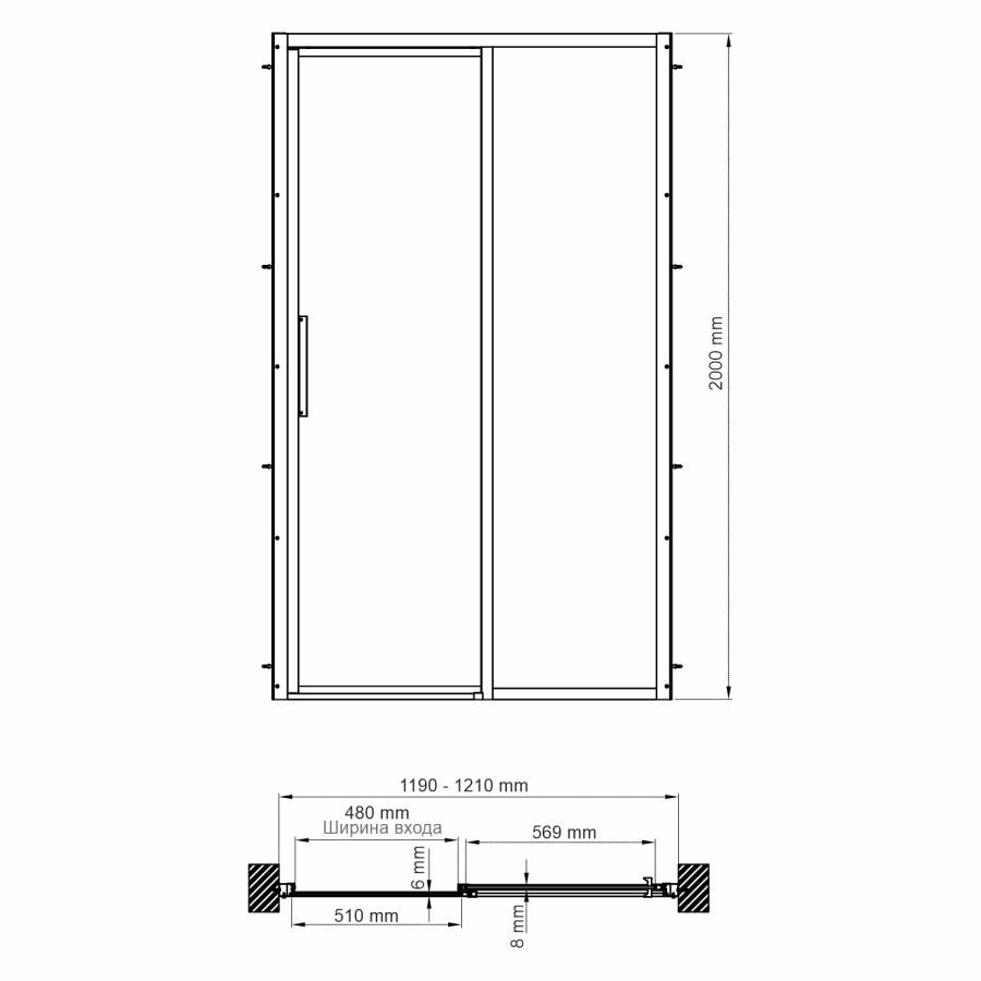 Lopau 32S05R Душевая дверь Wasserkraft