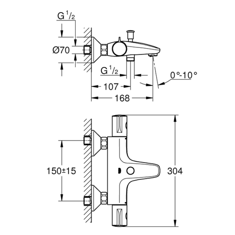 Термостат для ванны Grohe Grohtherm 800 34576000 хром
