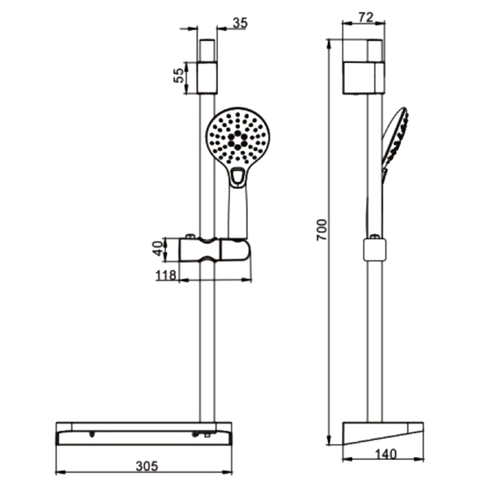 Душевой гарнитур Rose R109, хром
