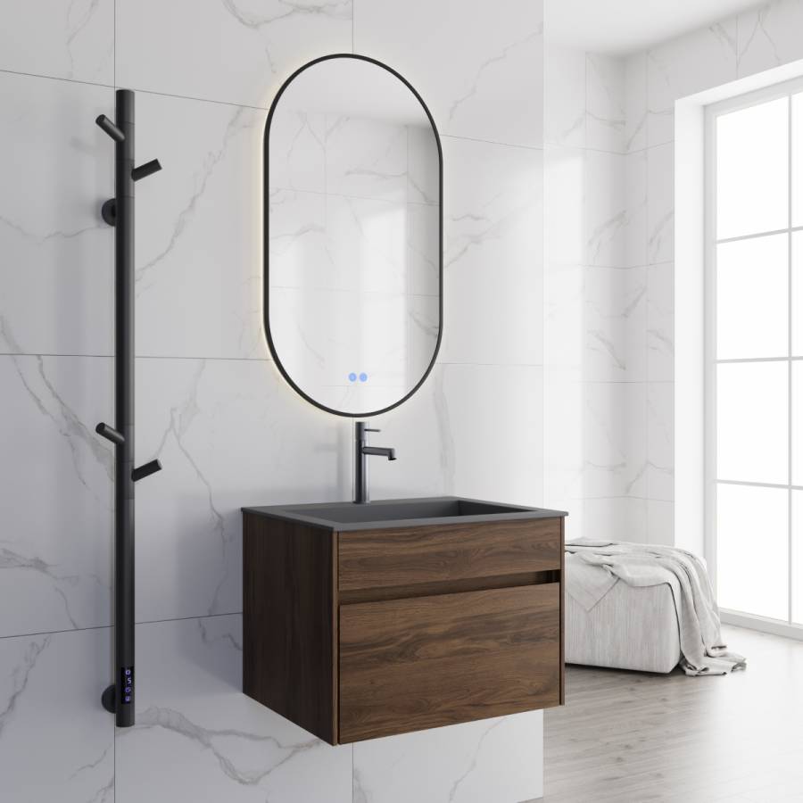 База под раковину Chiara 600 подвесная, 1 выкатной ящик soft-close, C.Oak