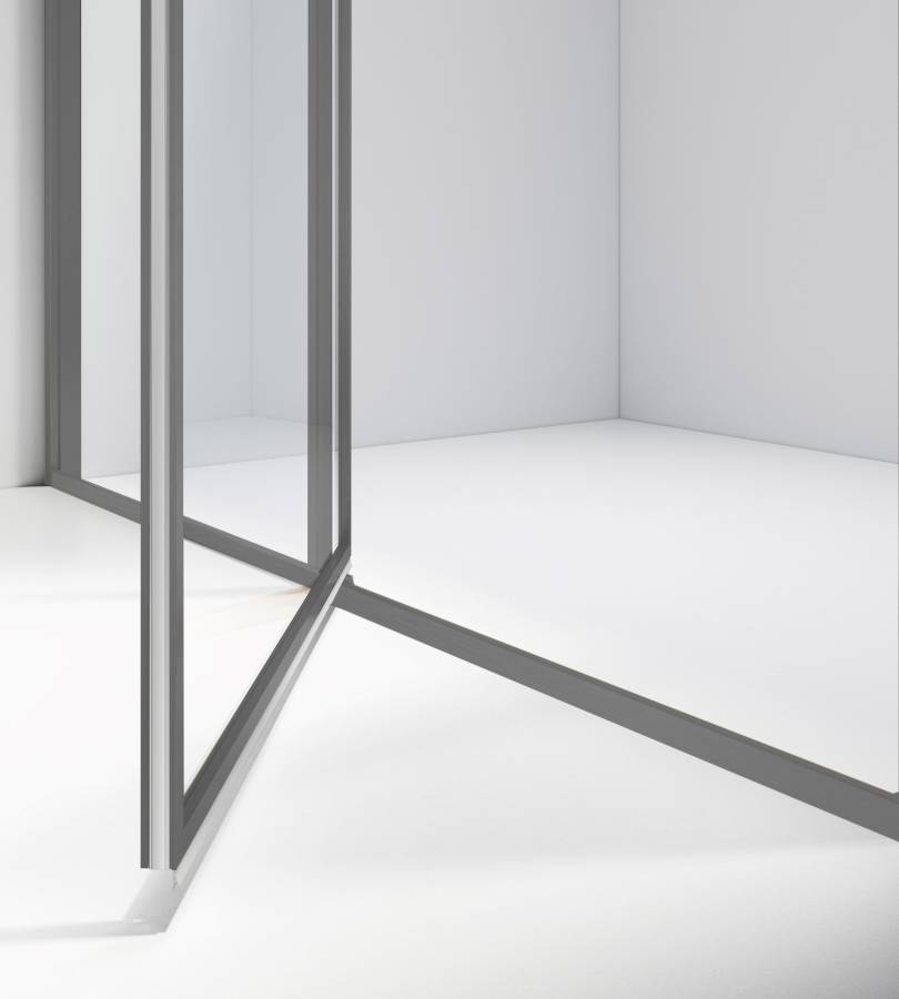 Душевой уголок Slim 8mm VSR-4SLP9012CLGM, 1200*900, вороненая сталь, стекло прозрачное
