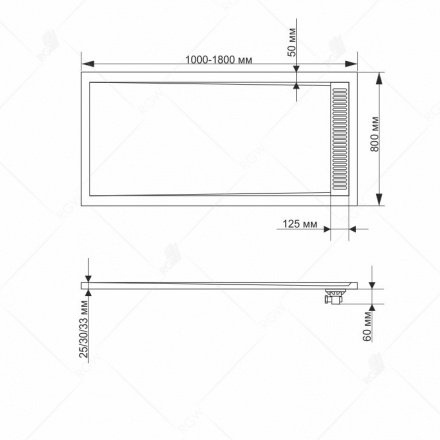 Душевой поддон RGW STМ-178G 80 x 170 см, прямоугольный, из искусственного камня, графит, 14202817-02
