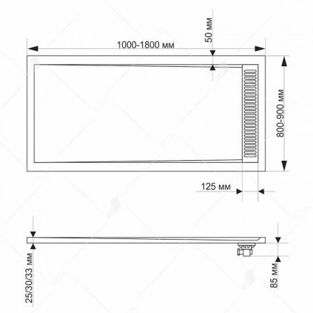 Душевой поддон RGW STM-G 90 x 100 см, прямоугольный, из искусственного камня, графит, 14202910-02